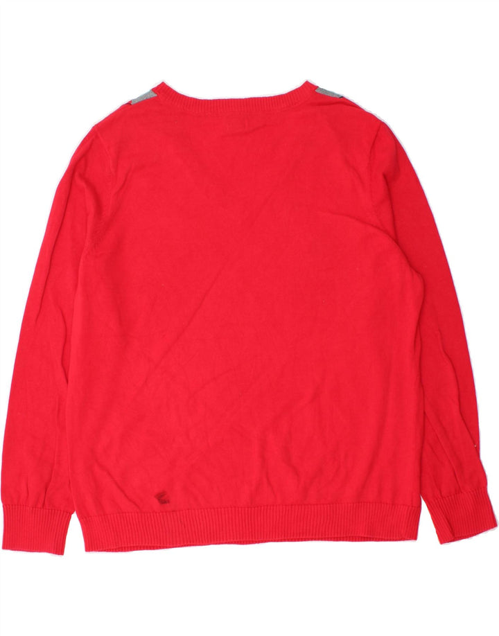 IZOD Womens V-Neck Jumper Sweater UK 20 2XL Pink Argyle/Diamond Vintage Izod and Second-Hand Izod from Messina Hembry 