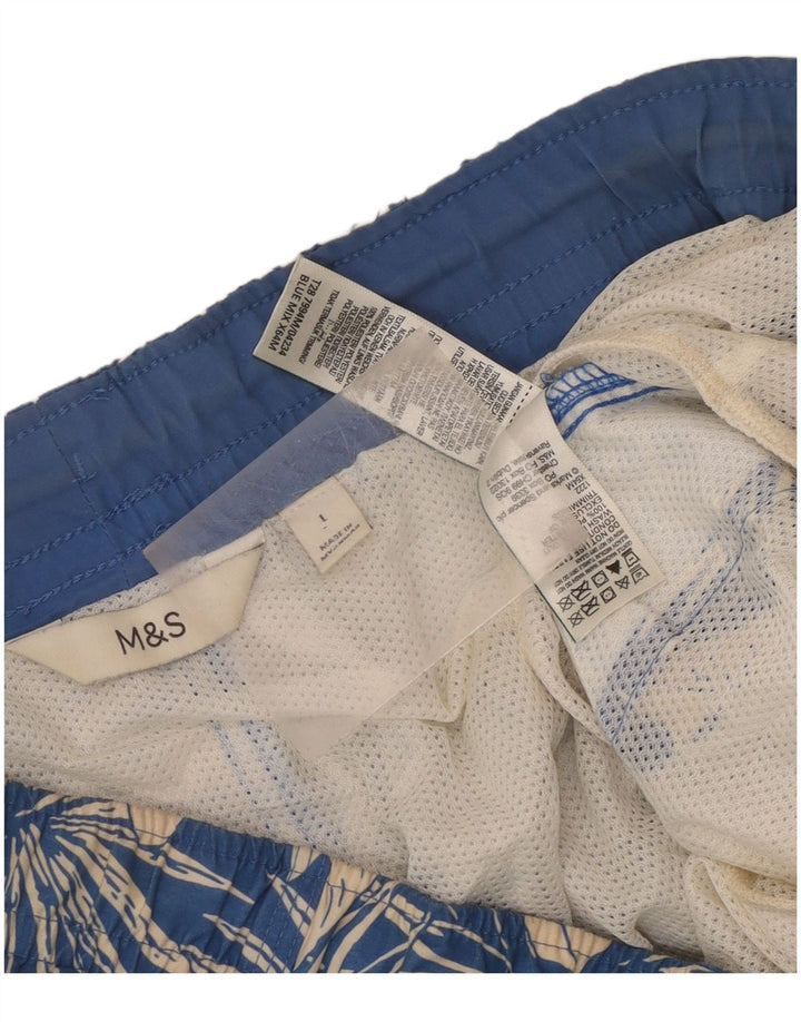 Shorts de natação masculino Marks & Spencer grande poliéster floral azul