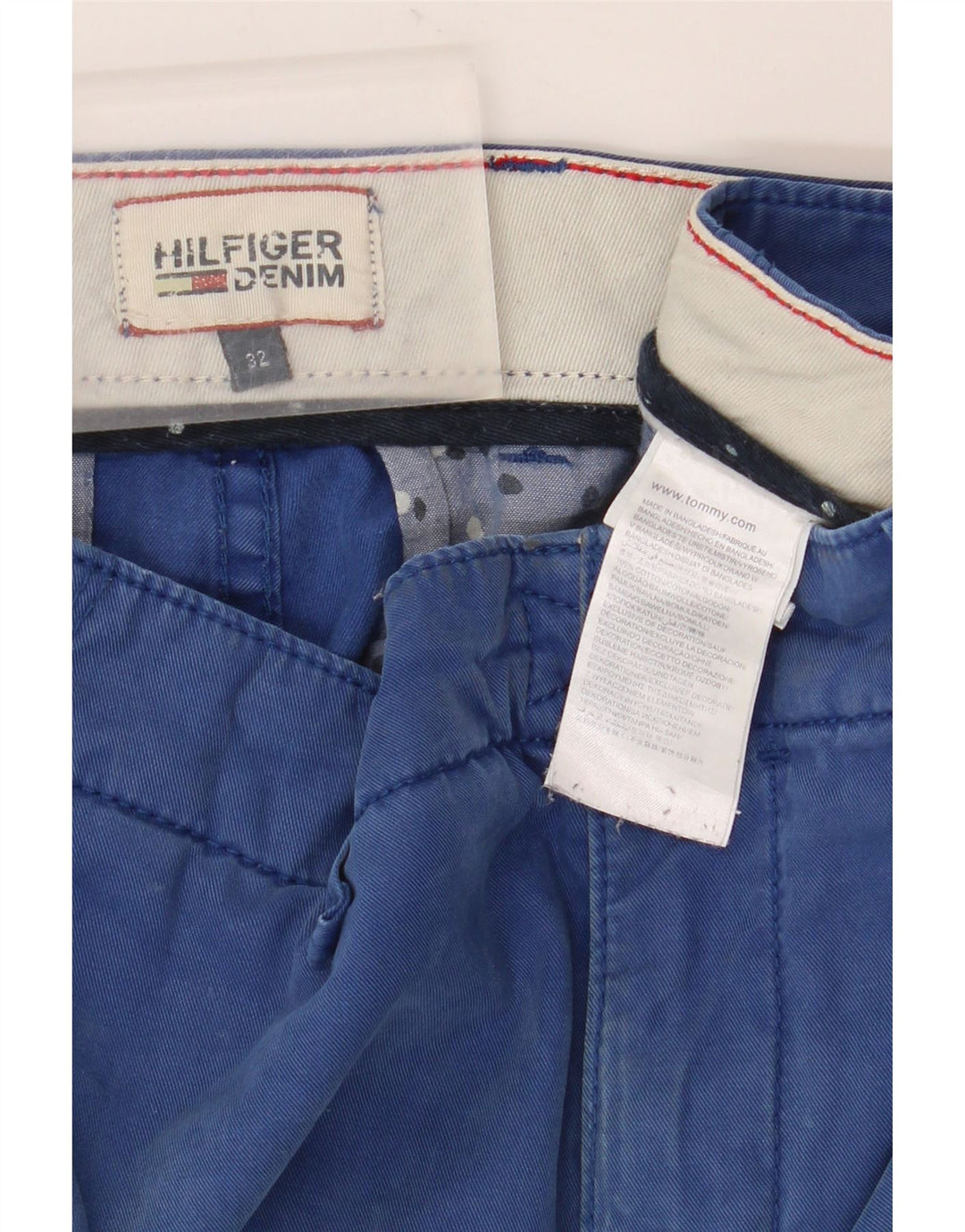 Tommy Hilfiger Mens Chino Shorts W32 Médio Algodão Azul