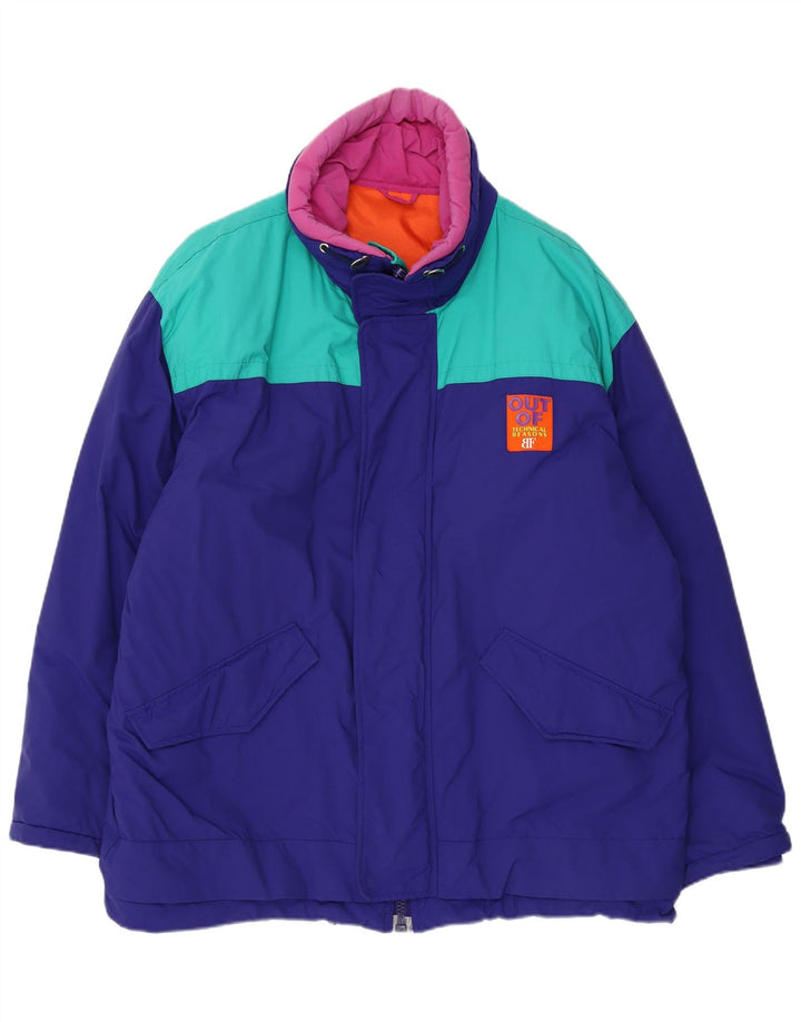 Jaqueta corta-vento masculina Belfe UK 44 2XL azul colorblock nylon