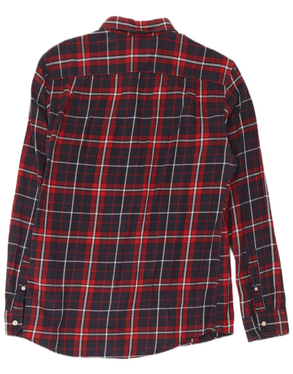 Camisa masculina de flanela Jack Wills Classic Fit algodão xadrez azul médio