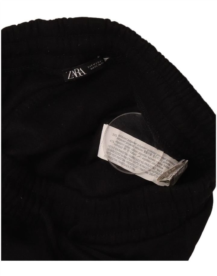 Calça de treino feminina Zara Joggers UK 12 poliéster preto médio