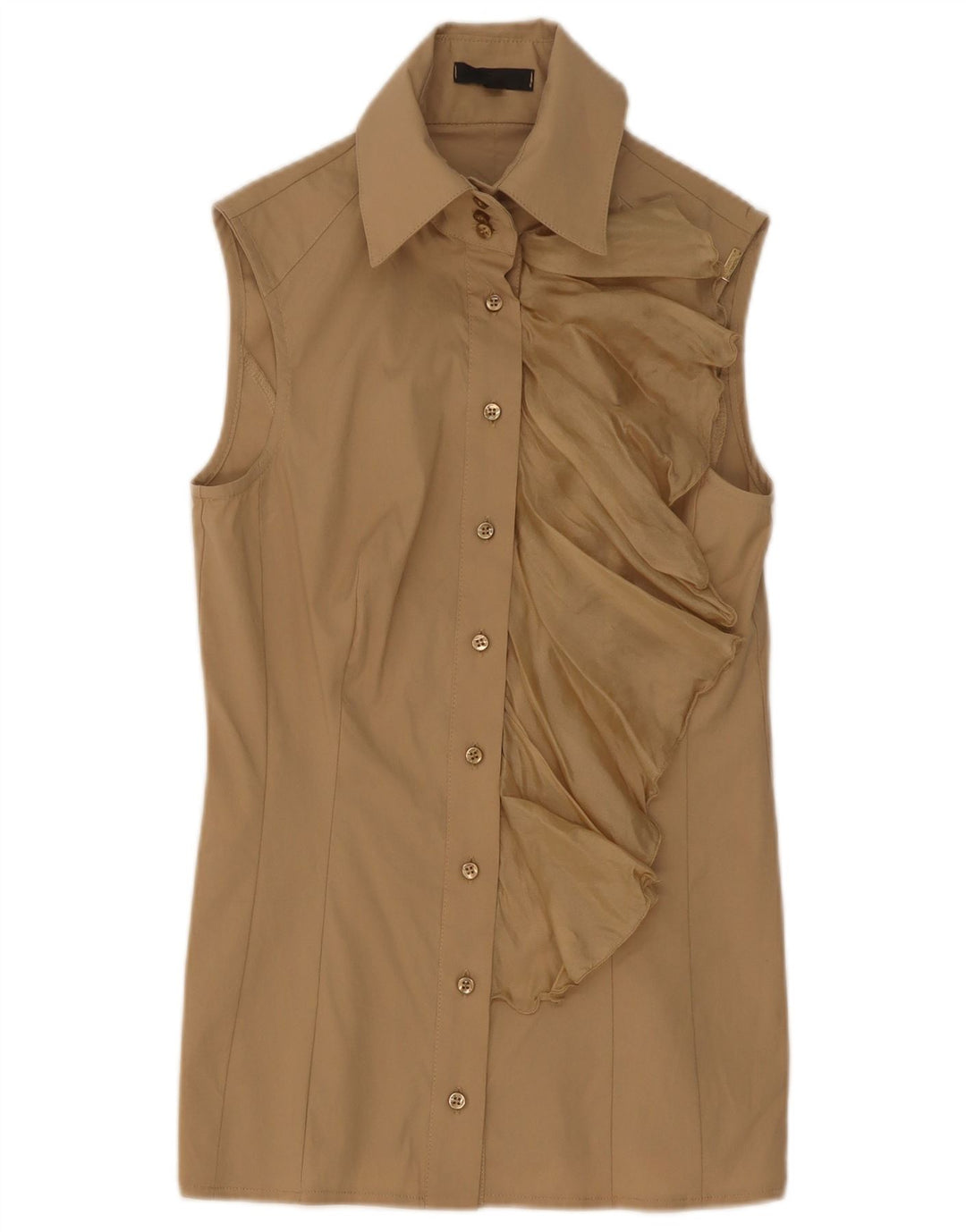 Blusa feminina Elisabetta Franchi com babados na frente IT 42 médio bege