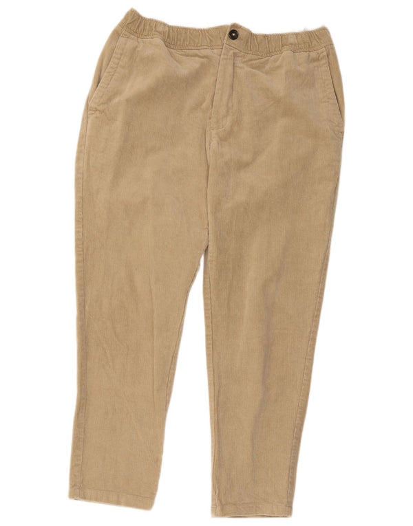 Calça feminina de veludo cotelê Zara XL W30 L25 algodão bege