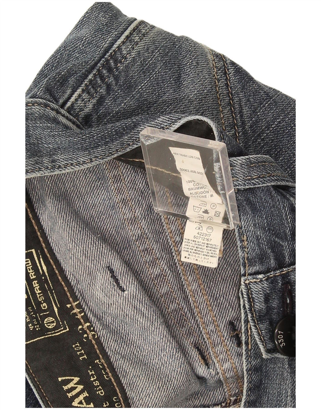 G-Star Masculino 3301 Bootcut Jeans W36 L34 Azul Algodão
