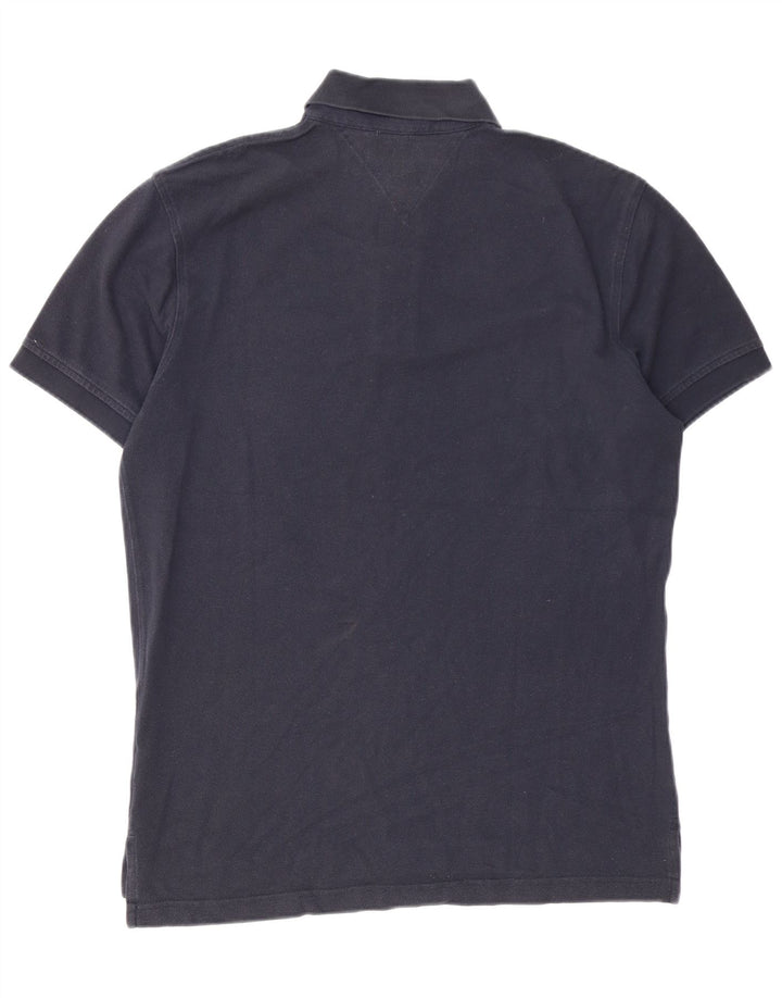 Camisa polo masculina Tommy Hilfiger média algodão azul marinho
