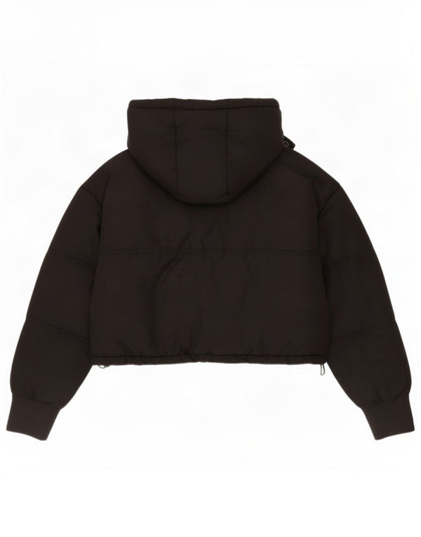 Jaqueta feminina acolchoada com capuz e capuz Topshop UK 8 pequena preta