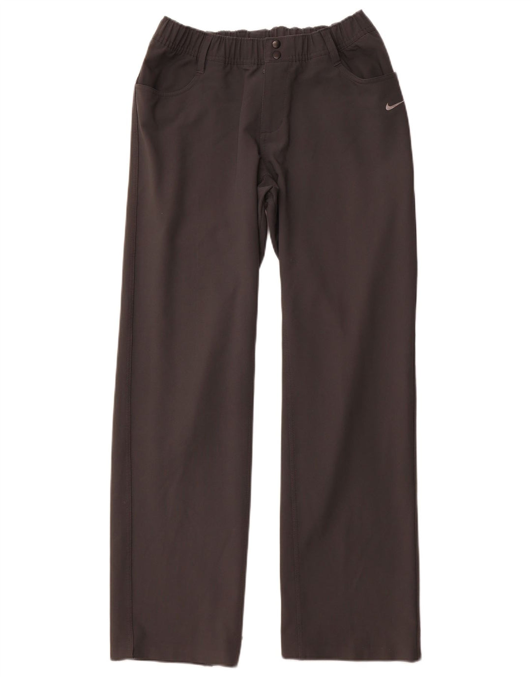 Calça casual masculina NIKE Dri Fit Straight pequena W27 L31 cinza poliéster