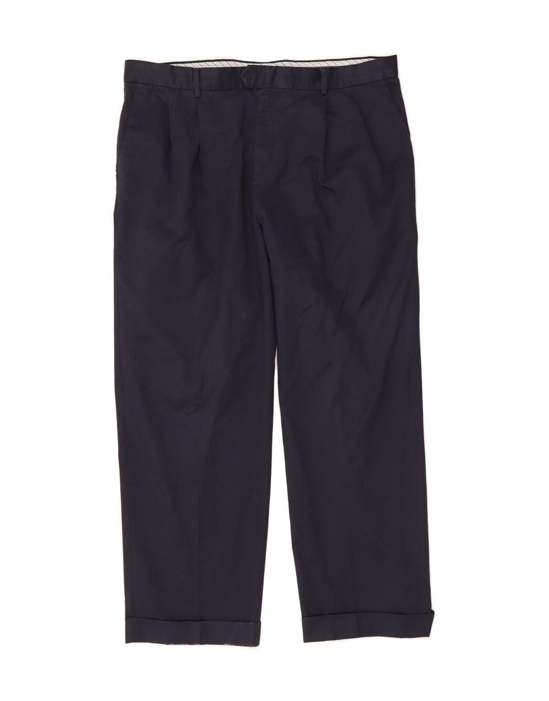 IZOD Mens Straight Suit Trousers W38 L30 Navy Blue Cotton Vintage Izod and Second-Hand Izod from Messina Hembry 