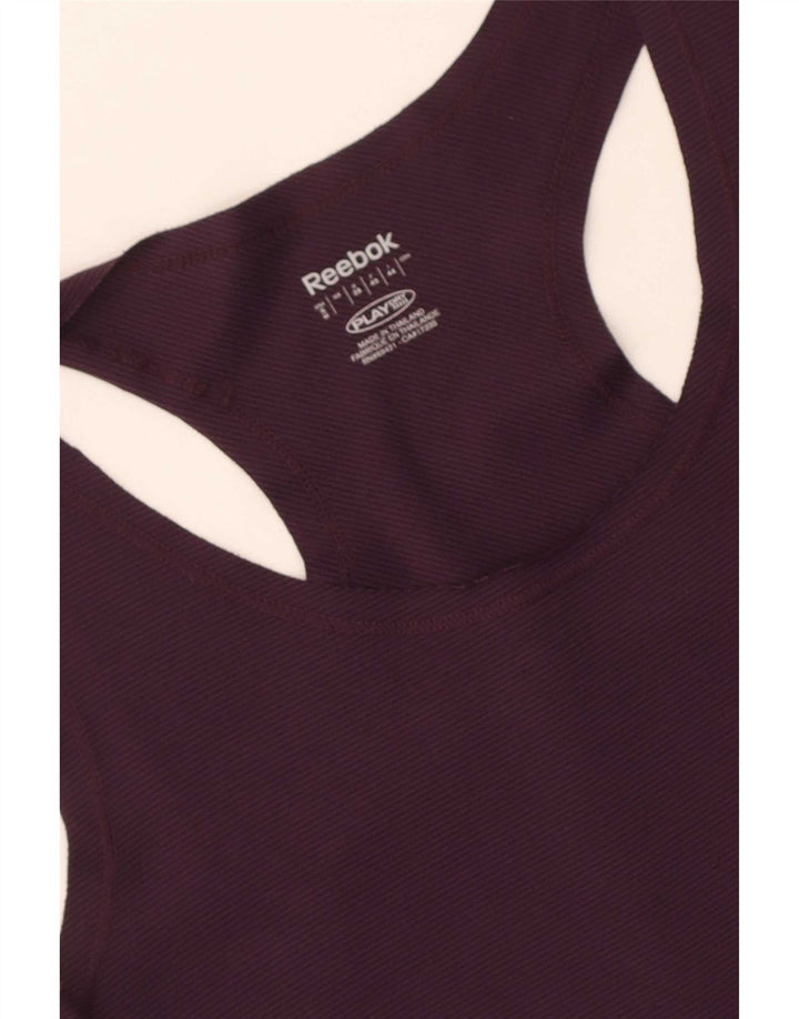 Reebok Womens Vest Top UK 8 Pequeno Roxo