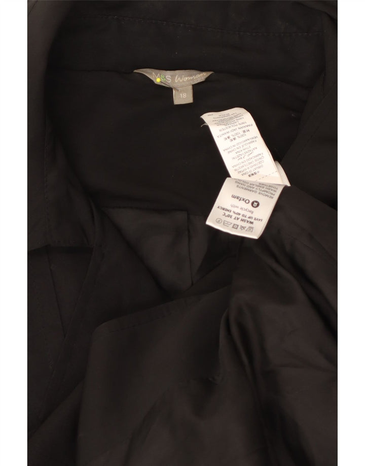 Casaco impermeável feminino Marks & Spencer Reino Unido 18 XL preto poliéster