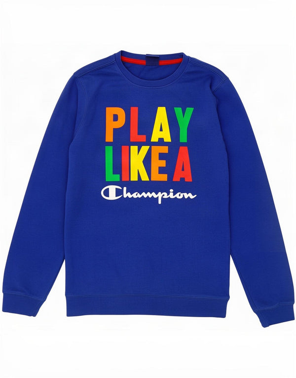 Champion Boys Graphic Moletom Jumper 13-14 Anos XL Azul Algodão