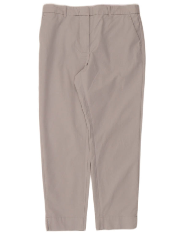 Calça feminina cortada reta Marks & Spencer Reino Unido 10 pequena W32 L25 cinza