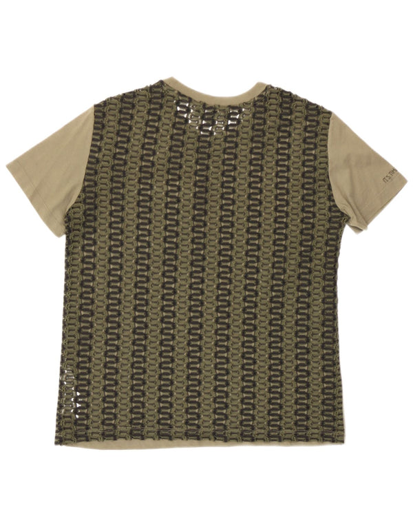 Desigual Camiseta Feminina Top UK 10 Pequeno Poliéster Cáqui