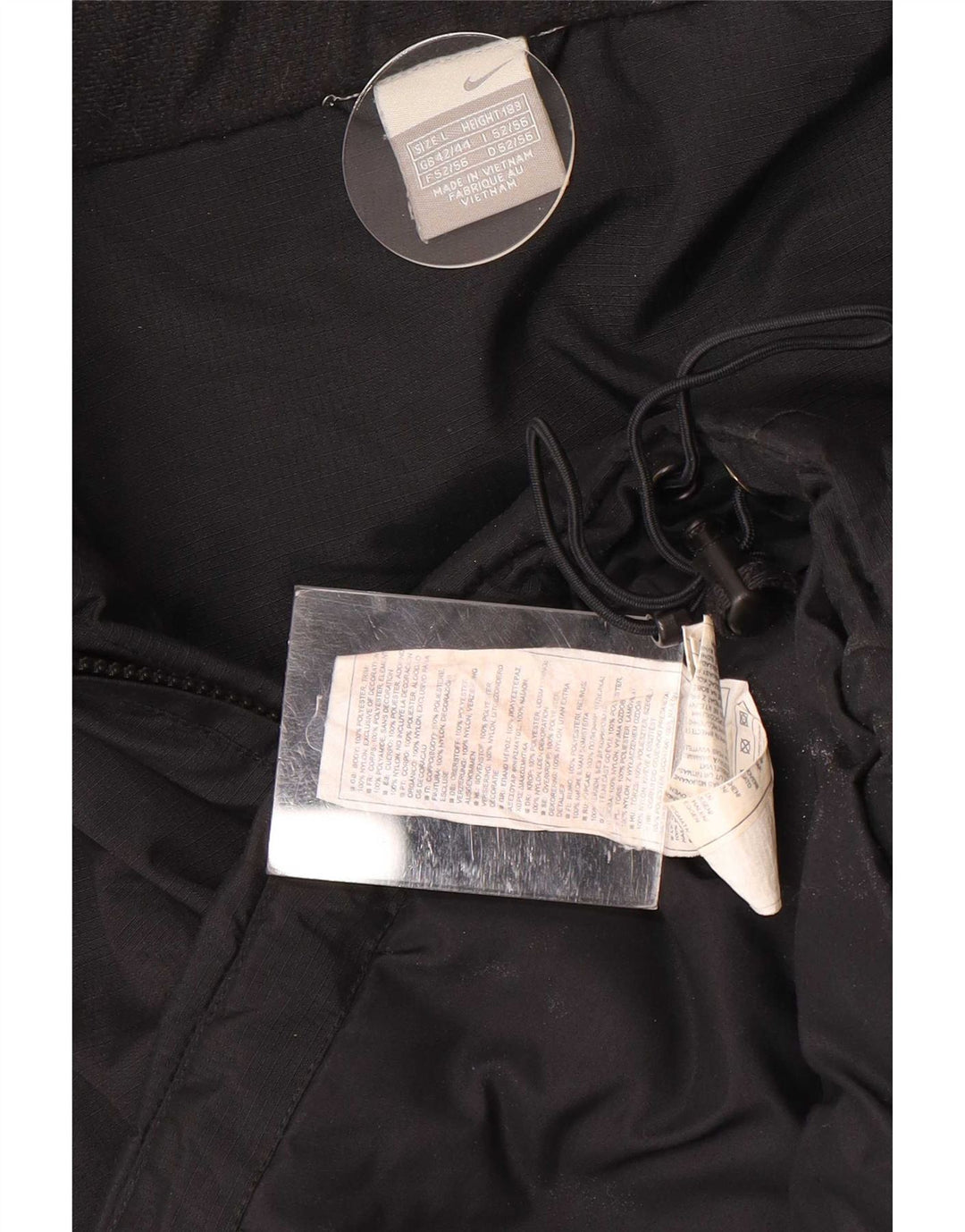 Jaqueta corta-vento masculina Nike Graphic com capuz Reino Unido 42/44 grande poliéster preto