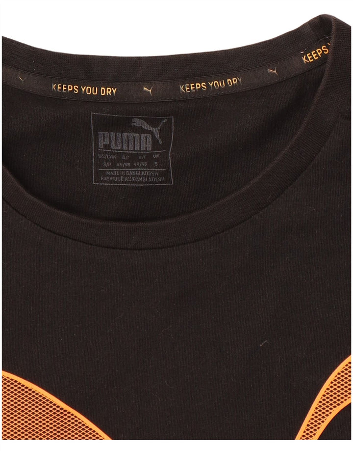 Camiseta masculina PUMA com estampa gráfica pequena preta