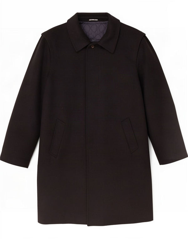 Sobretudo masculino vintage IT 52 XL lã preta