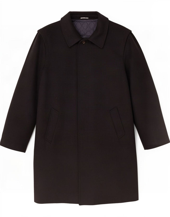 Sobretudo masculino vintage IT 52 XL lã preta
