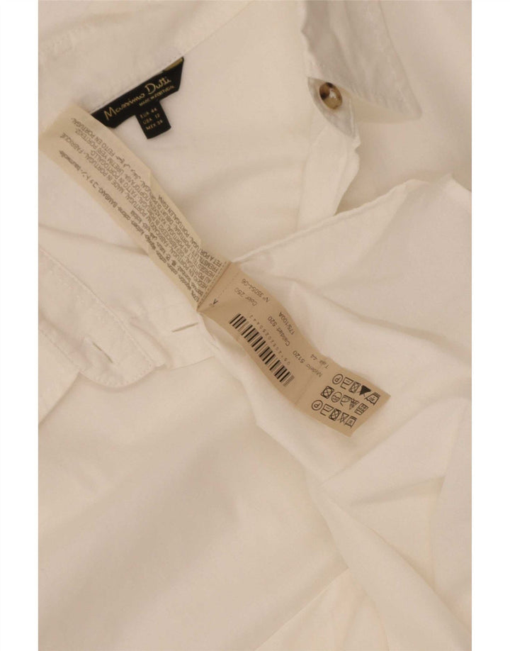 Camisa feminina de manga comprida Massimo Dutti EU 44 XL algodão branco