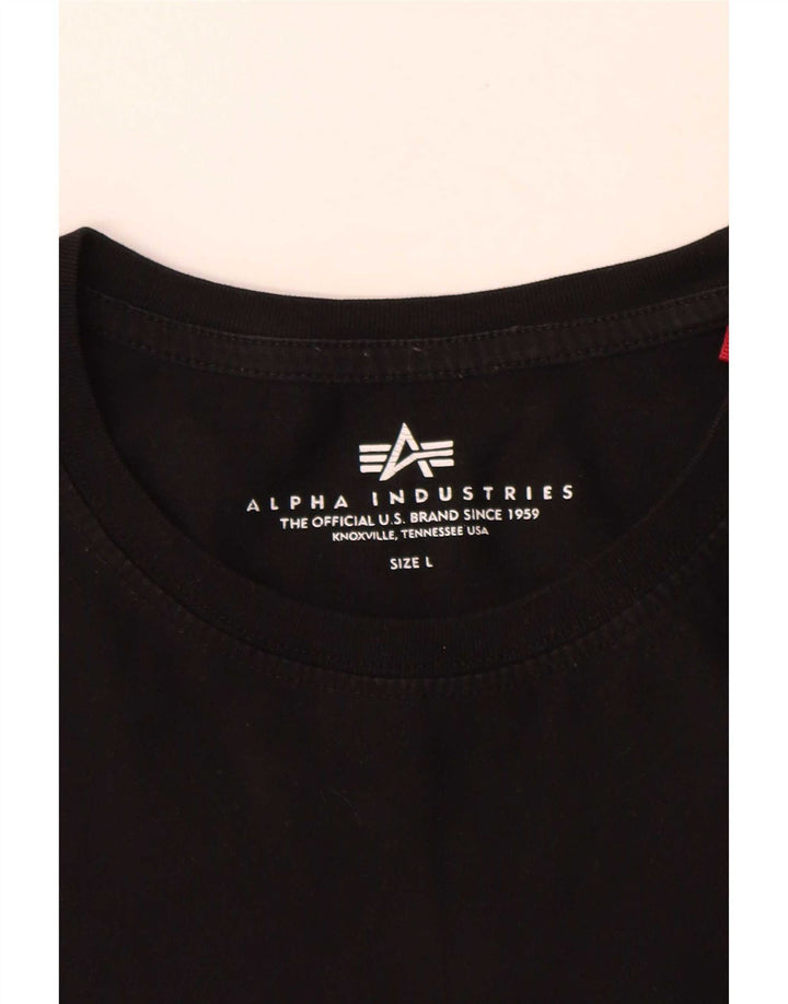 Camiseta masculina Alpha Industries grande algodão preto