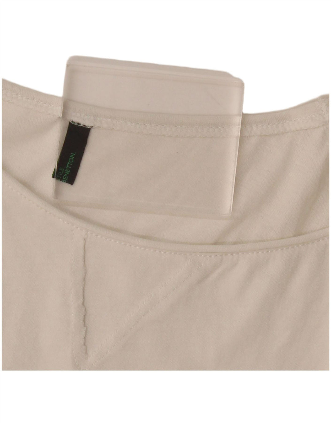 Camiseta feminina BENETTON UK 12 médio branco