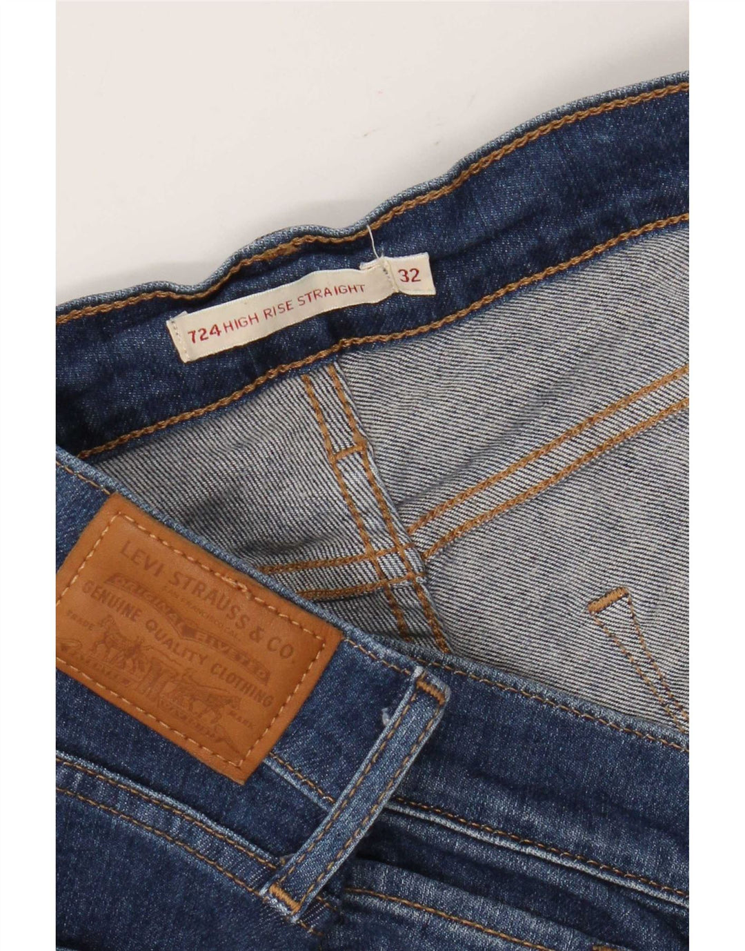 Calça jeans feminina Levi's 724 High Rise Straight W32 L26 azul