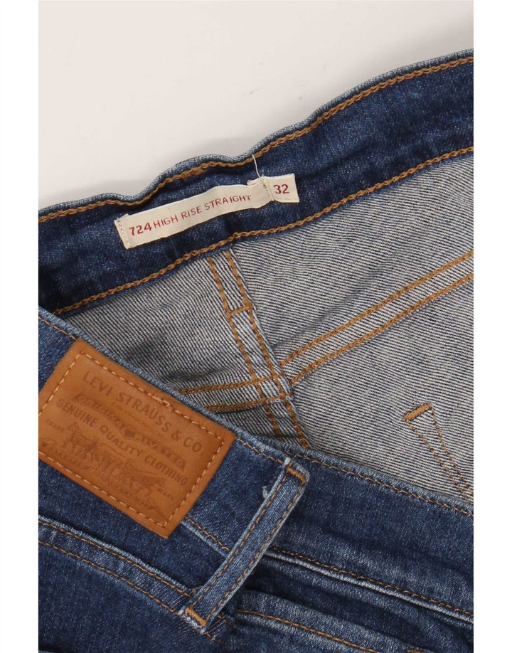 Calça jeans feminina Levi's 724 High Rise Straight W32 L26 azul