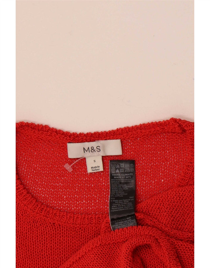 Marks & Spencer Womens Vest Top UK 10 Pequeno Acrílico Vermelho