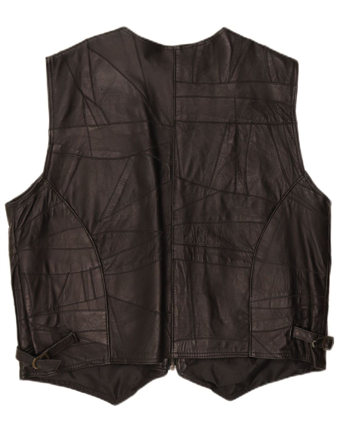 Colete masculino de couro ELEGANCE 3XL preto patchwork