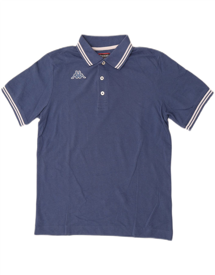 Camisa polo masculina Kappa pequena azul algodão