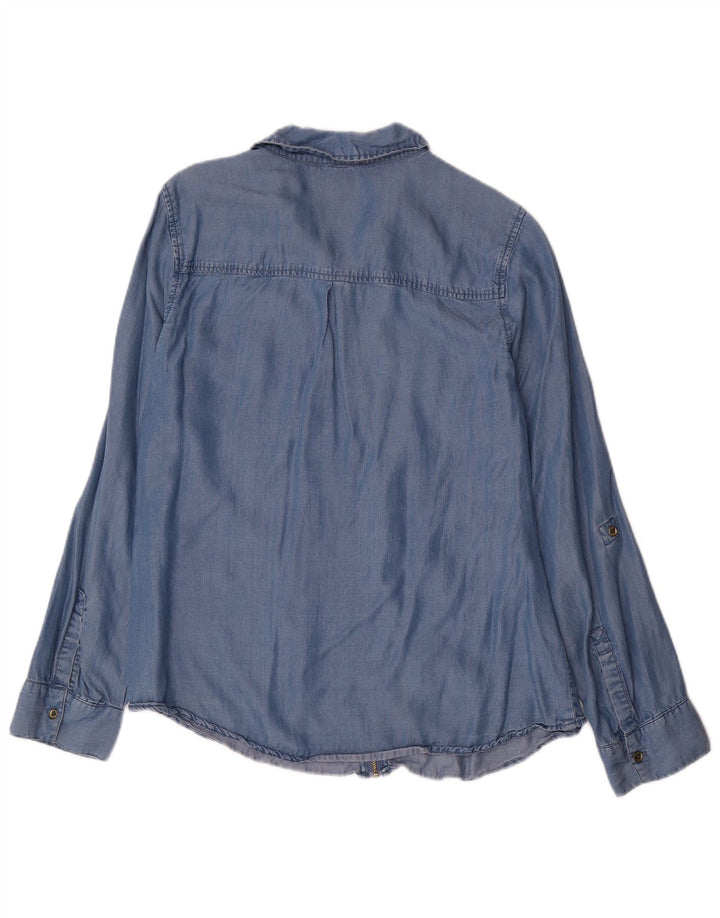 Camisa jeans feminina Michael Kors Reino Unido 14 Lyocell azul médio