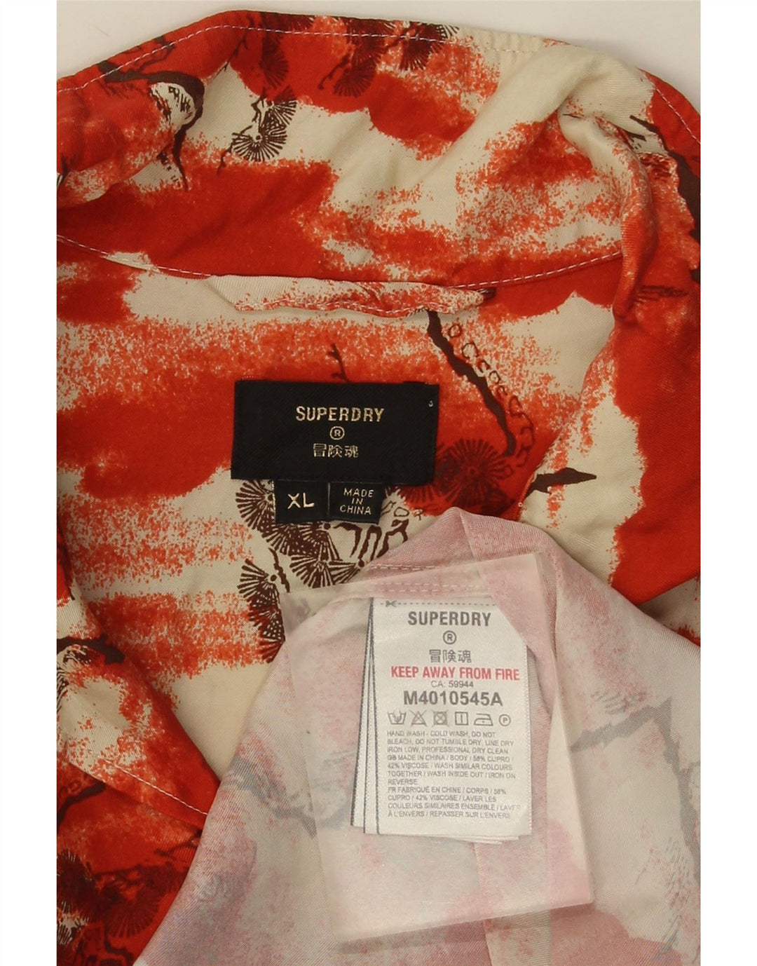 Camisa masculina de manga curta Superdry XL Red Tie Dye Cupro
