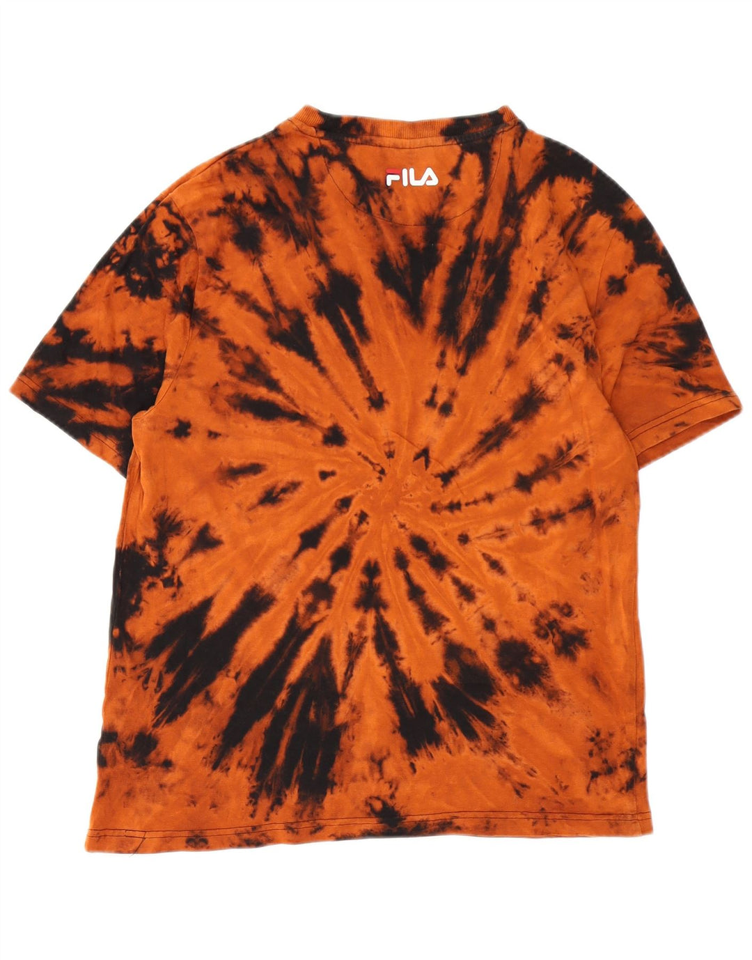 Camiseta masculina Fila Graphic Top médio laranja tie-dye algodão