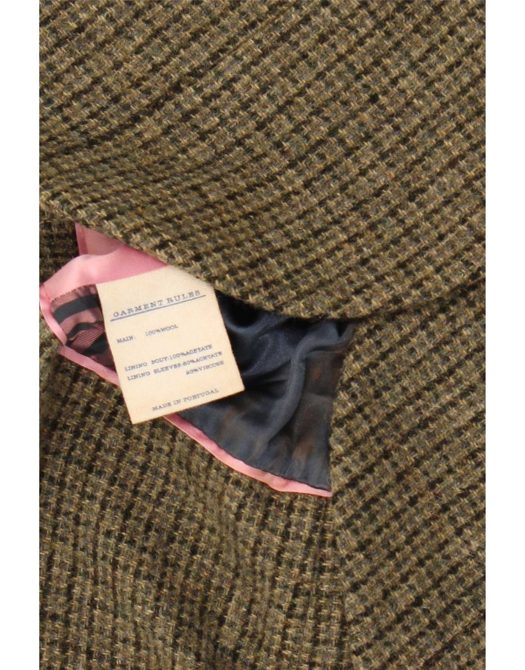 Jaqueta blazer feminina de 3 botões Jack Wills Reino Unido 10 pequena lã cáqui houndstooth