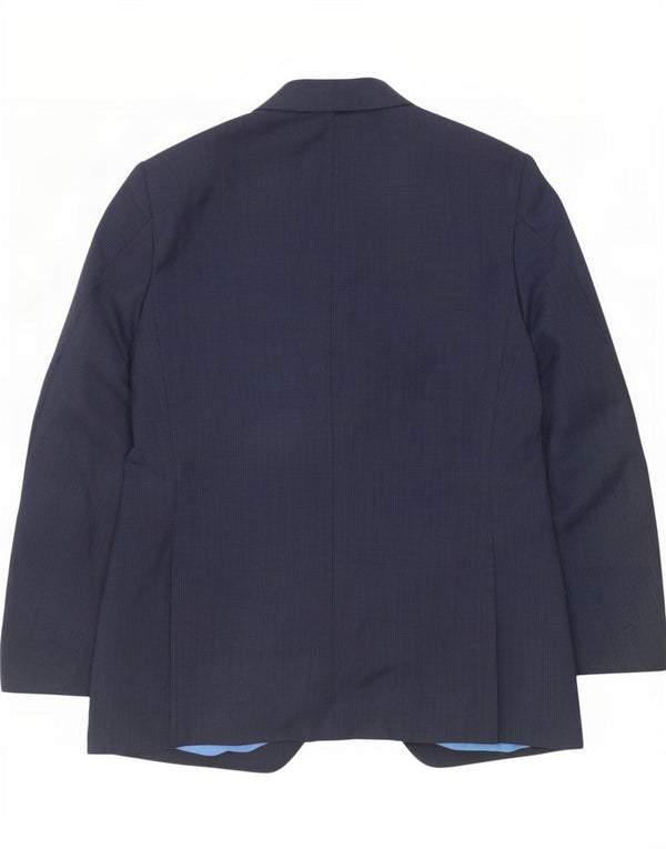Jaqueta Blazer Masculina Tommy Hilfiger com 2 Botões Reino Unido 40 Grande Risca Azul Marinho
