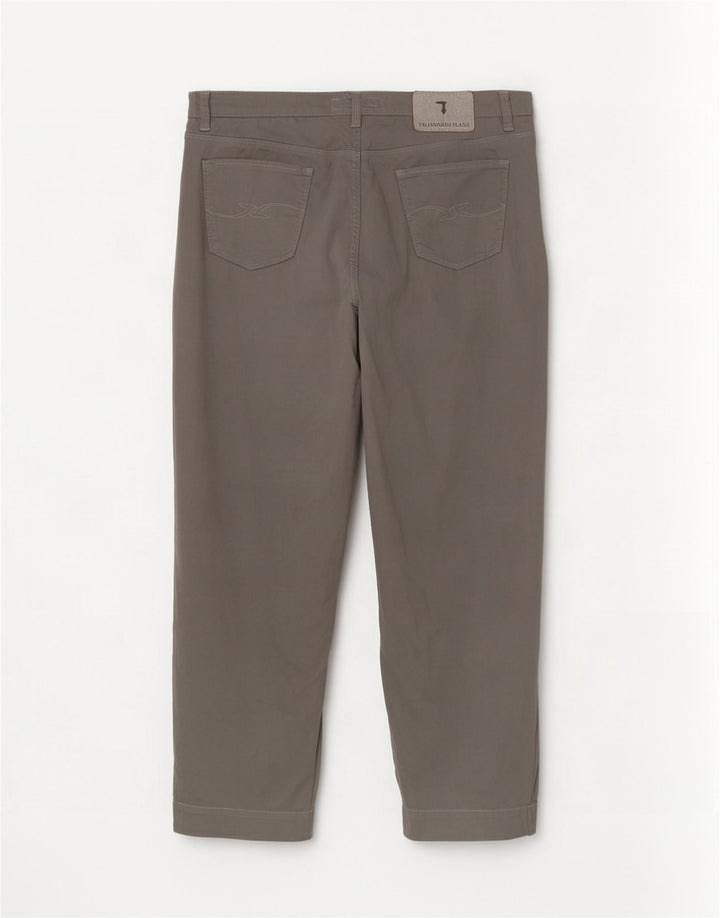 Calças cortadas femininas Trussardi W34 L24 cinza