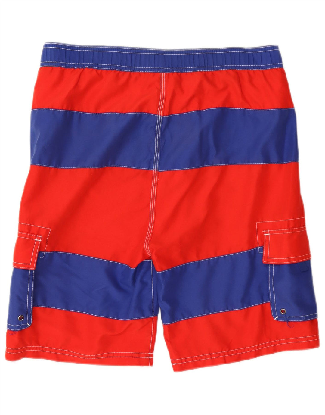 Shorts de natação para meninos John Lewis 11-12 anos listrado vermelho