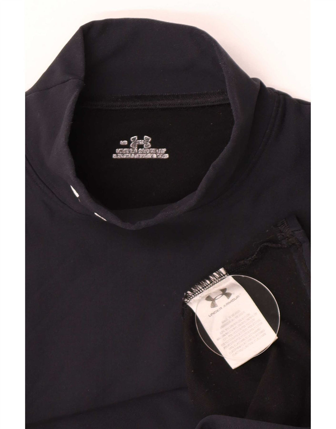 Top feminino Under Armour manga comprida UK 14 grande azul marinho nylon