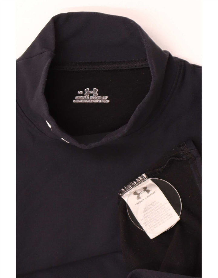 Top feminino Under Armour manga comprida UK 14 grande azul marinho nylon