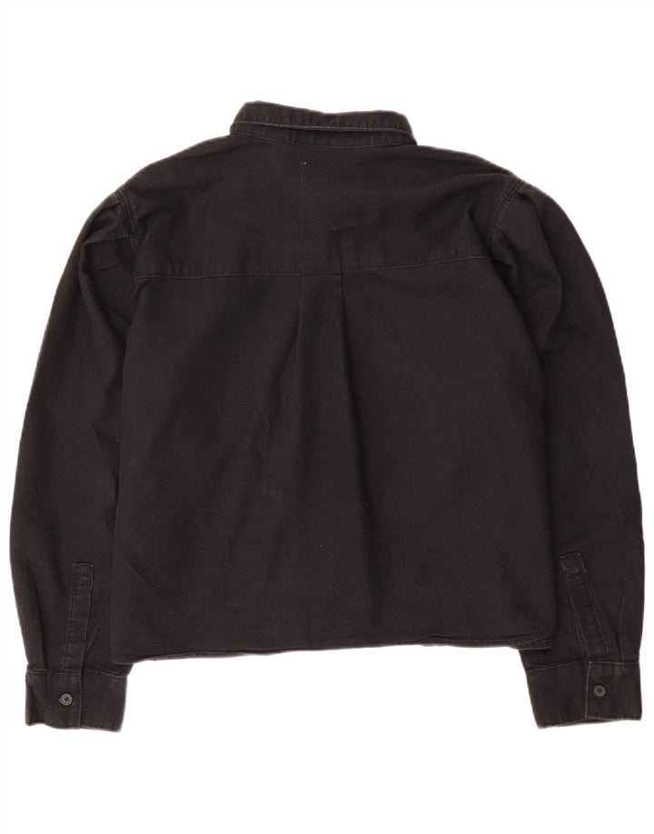 Camisa jeans feminina grande da LEVI'S Reino Unido 14 algodão preto médio