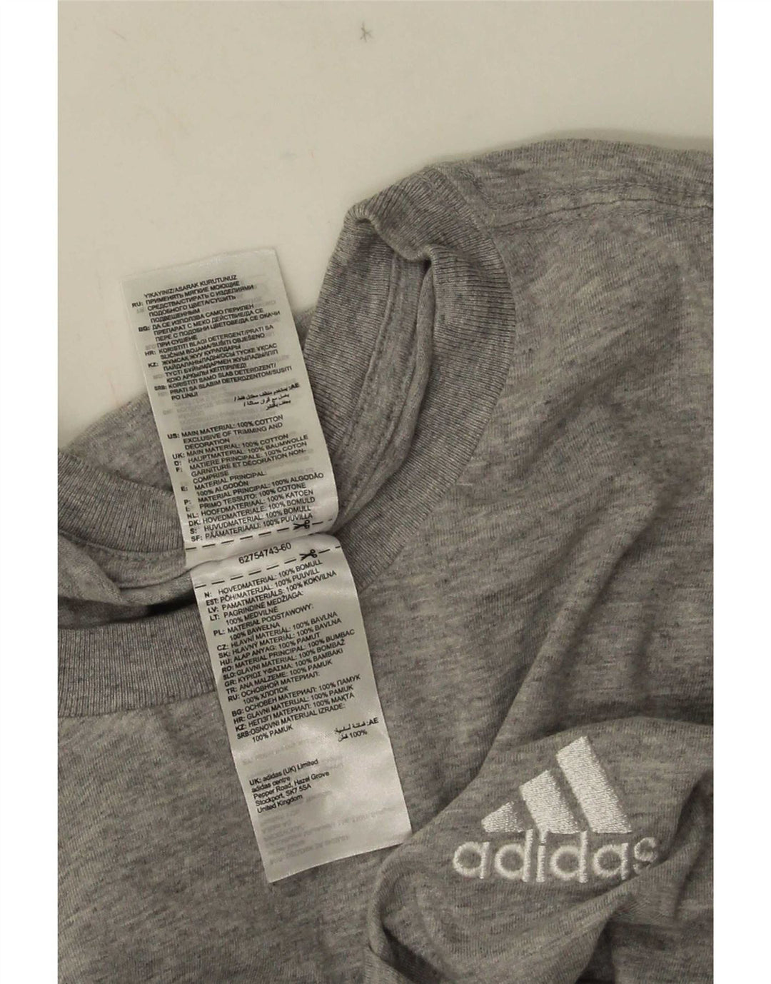 Camiseta masculina Adidas Top 2XL algodão cinza