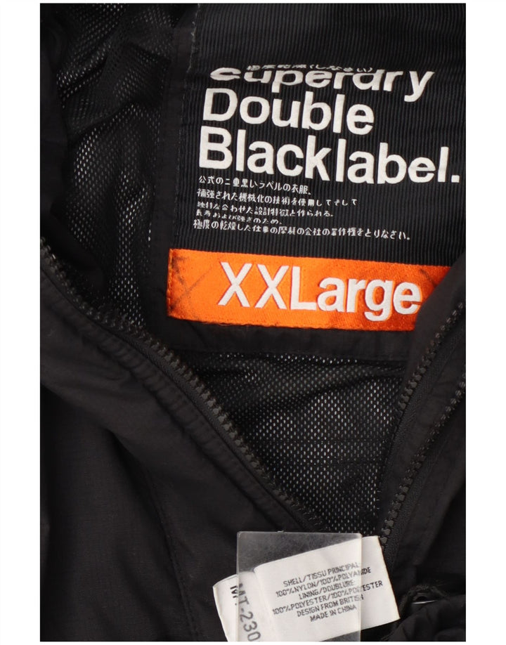 Jaqueta de chuva feminina Superdry UK 20 2XL preto nylon