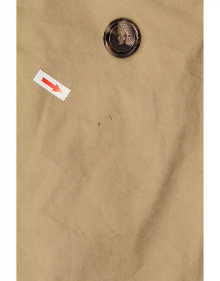 Zara Womens Trench Coat UK 14 Algodão Bege Médio