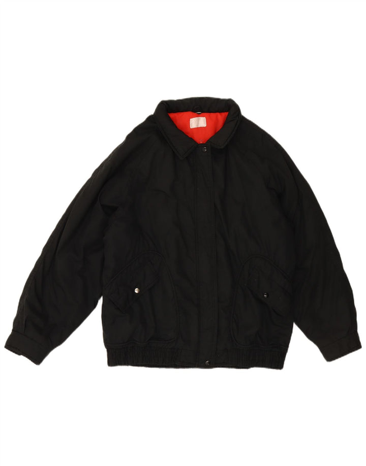 Jaqueta corta-vento feminina vintage UK 18 XL polietileno preto