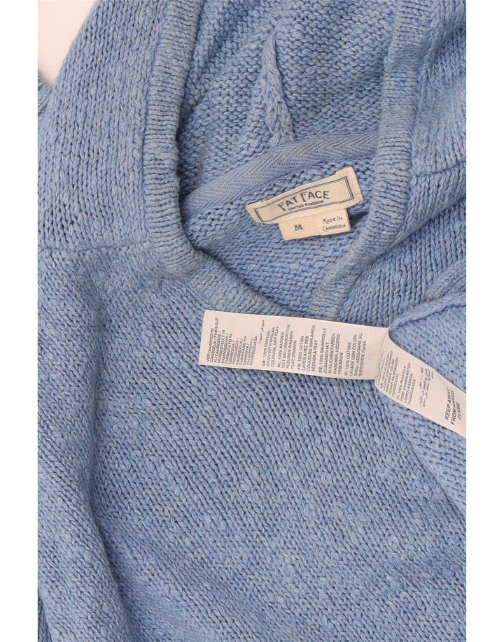 Suéter feminino com capuz Fat Face UK 14 algodão azul médio