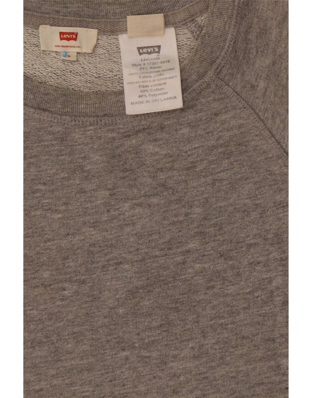 Suéter oversized feminino Levi's UK 10 pequeno algodão manchado cinza