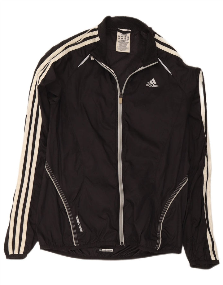 Adidas Womens Tracksuit Top Jacket UK 10 Pequeno Preto Nylon