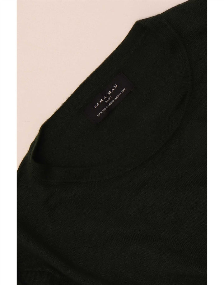 Zara Top Masculino Manga Longa Pequeno Verde
