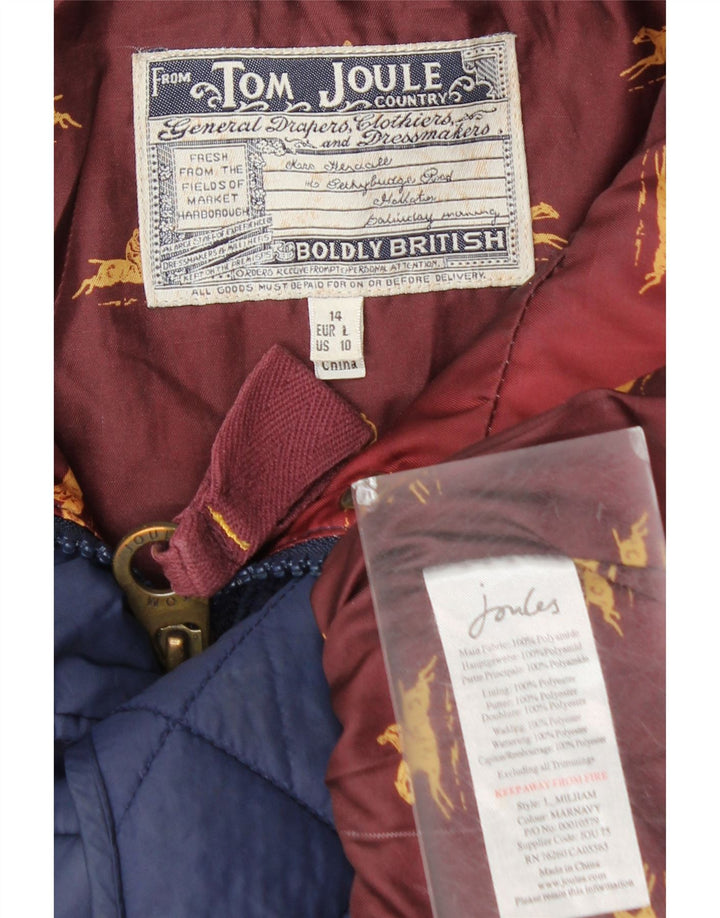 Colete acolchoado feminino Tom Joule UK 14 grande azul marinho poliamida