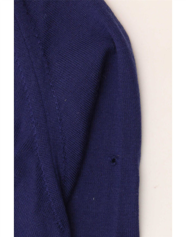 Suéter masculino Fred Perry com decote em V grande lã azul marinho